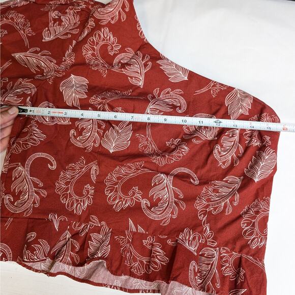 Anthropologie x Mare Mare Teresita Red Cotton One Shoulder Cropped Top, size M - Picture 6 of 8